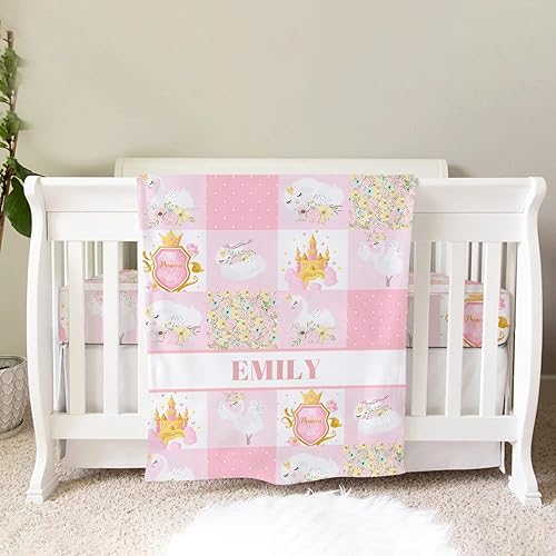 Custom Baby Crib Bedding Sets for Baby Girls, Personalized Crib Bedding Set with Name, Pink Nursery Bedding, 2 Piece Crib Bedding Sets, Name Crib