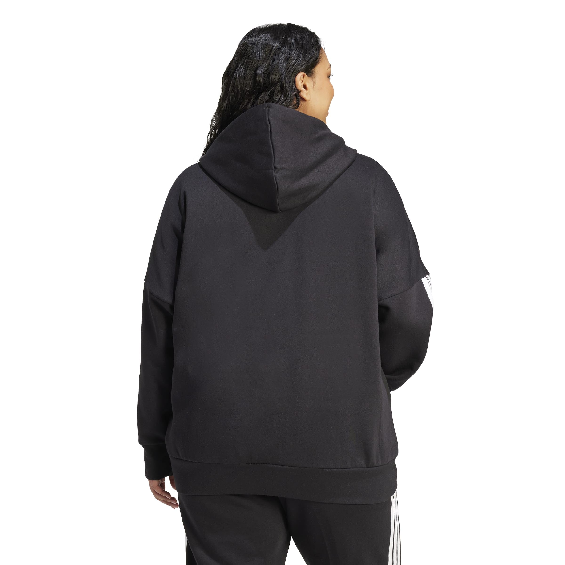 adidas Women's Essentials 3-Streifen Full-Zip Fleece Kapuzenjacke (Große Größen)