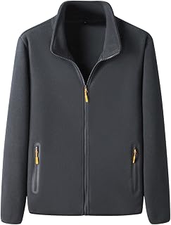 LOIJMK Leisure Jacket Men's Sporty Outdoor Jacket Stand-Up Collar Plush Jacket Coat Regular Fit Transition Jacket Men Outdoor Sweat Jacket Soft Men's Jacket Winter Sports Jacket Without Hood Outerwear
