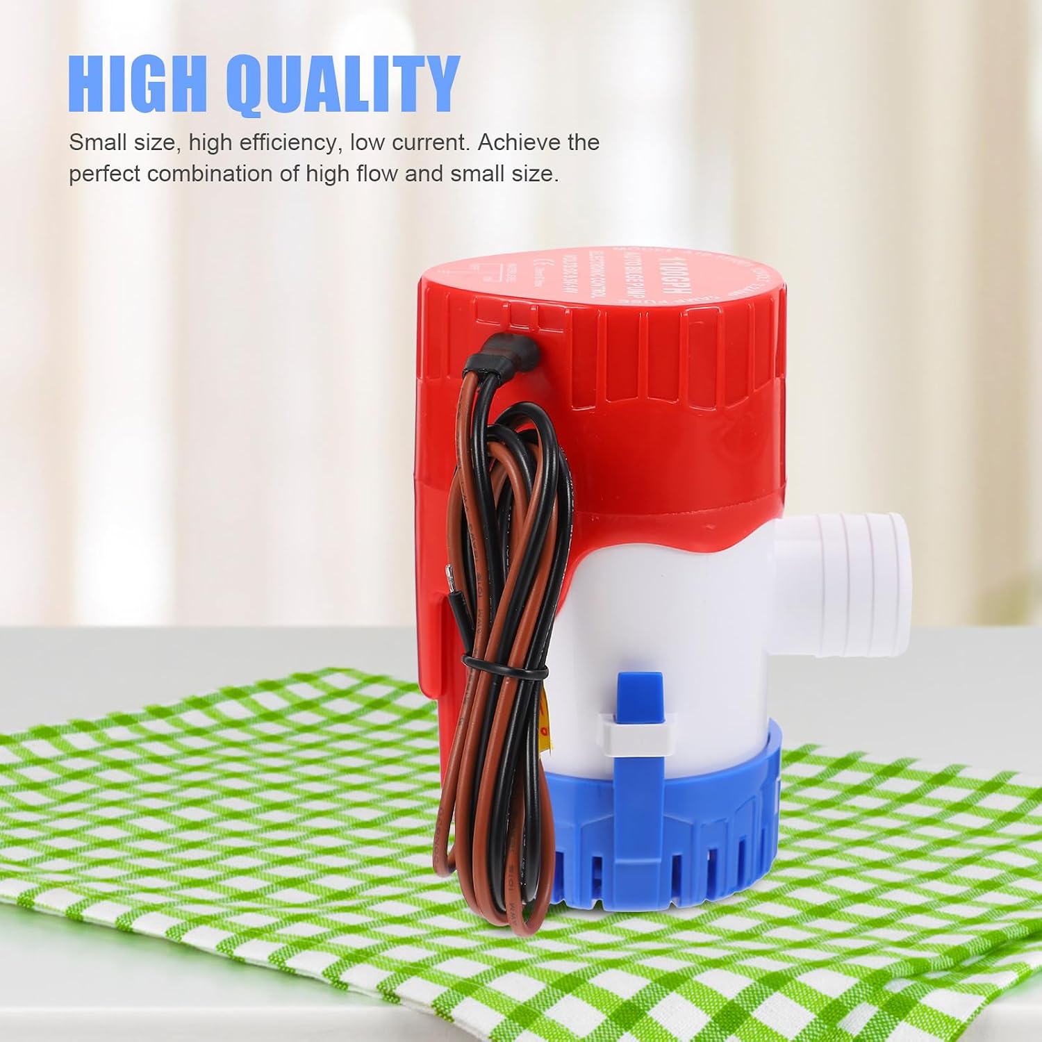 Toyvian 12v 1100gph Submersible Boat Bilge Pump Electric Drainage Pump for Yacht Water Removal