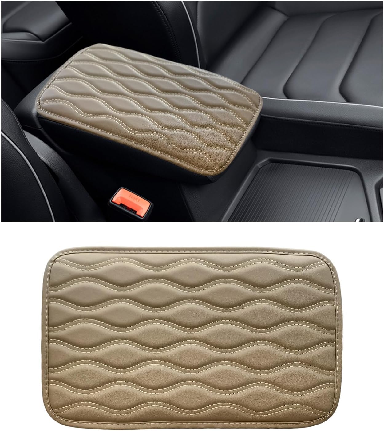 Universal Car Center Console Cover - PU Leather Armrest Protector For Most Cars & SUVs