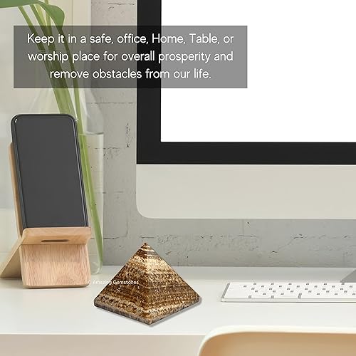 Miniatura 464 de Amazing Gemstone Lapis Lazuli Pyramid Crystal Healing Stones - 2" Great Pyramid Figurine of Natural Stone Pyramid for Meditation, Reiki, Chakra