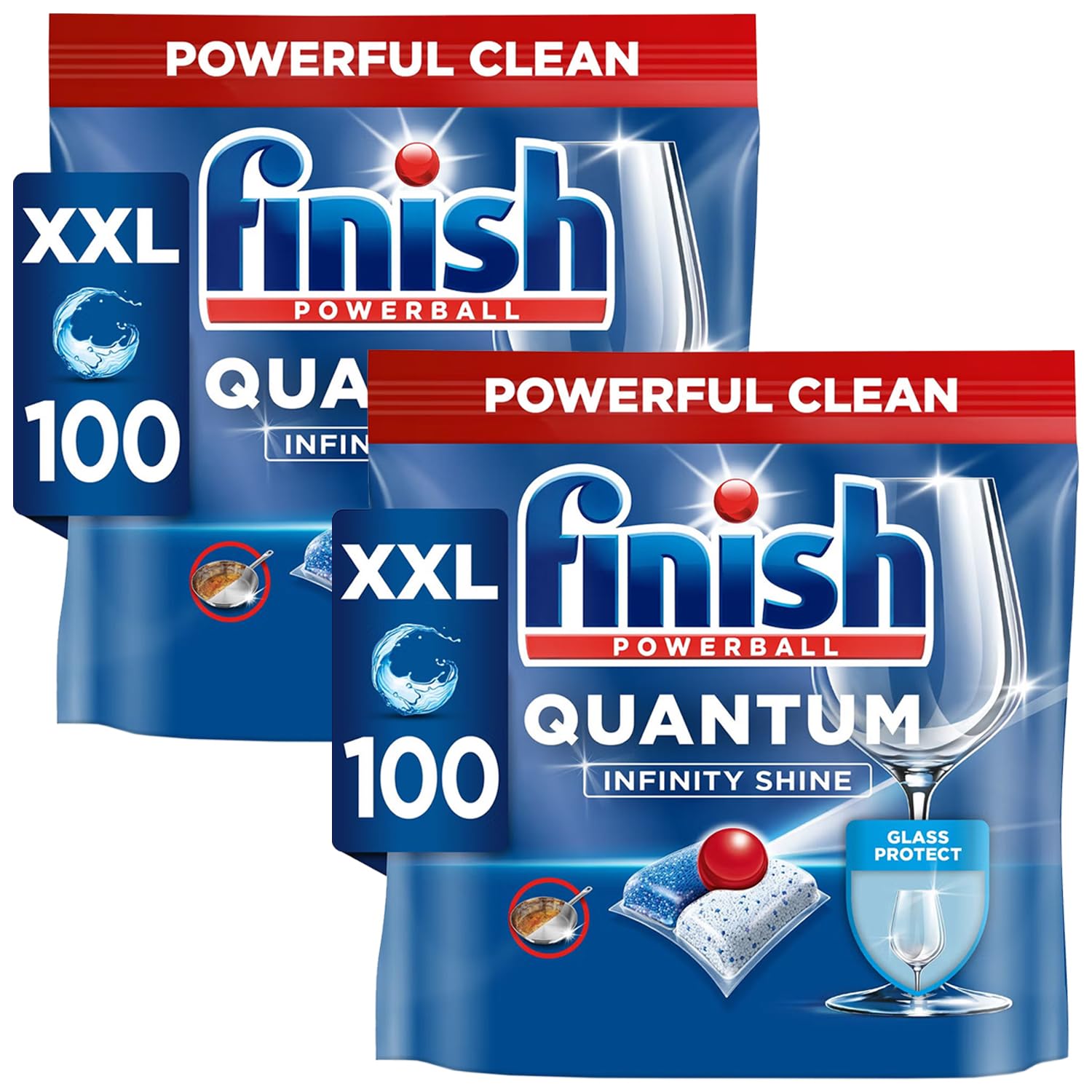 Finish Spülmaschinentablette Quantum Infinity Shine | 200 Tabs (100 x 2 Pck) | Frischer Duft | Für einen schnell löslichen, sauberen und funkelnden Glanz
