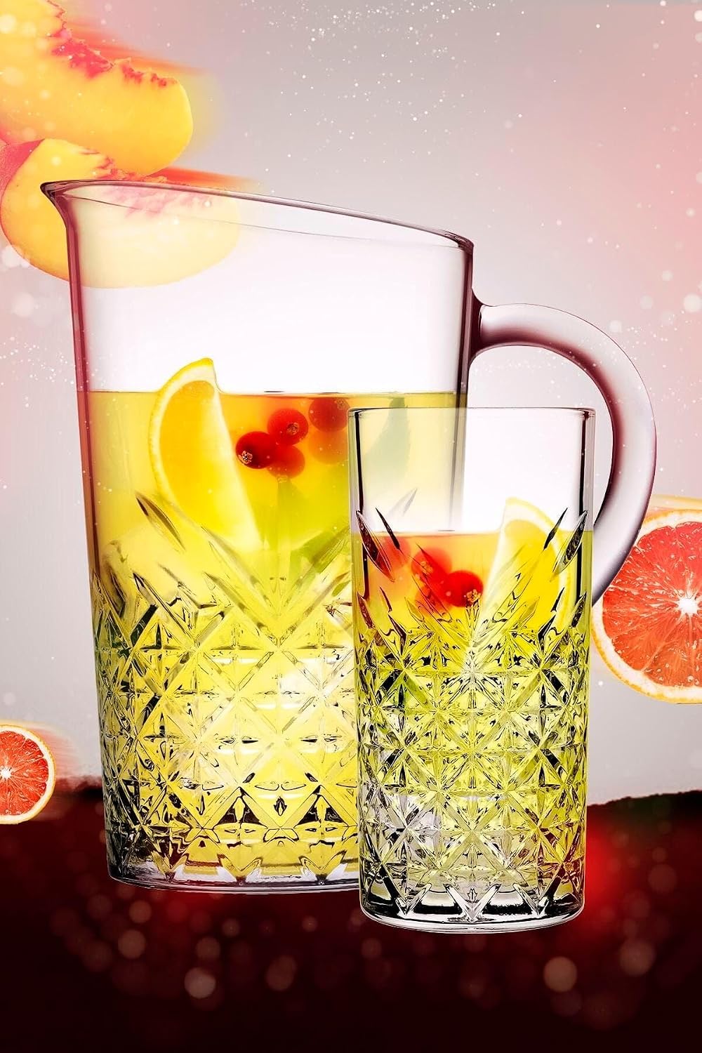 Pasabahce 5 Parça Tımeless Sangria/Mojito Kokteyl Keyfi Seti - 4 Uzun Kokteyl Bardağı + Karaf/sürahi 869BEST675890.
