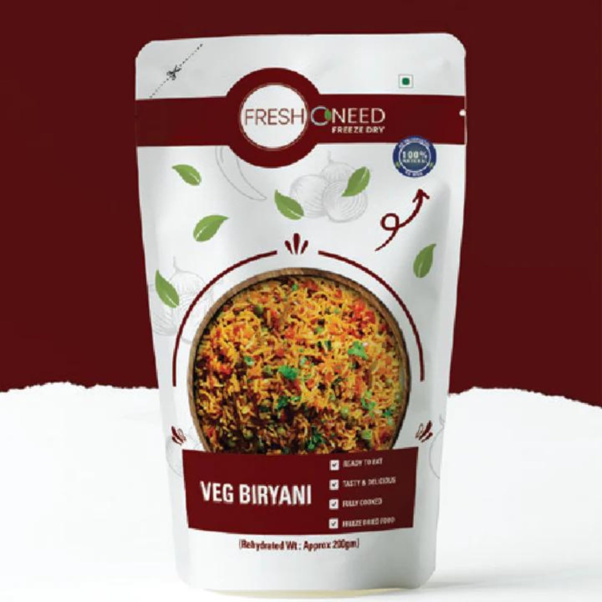 FreshOneed Veg Biryani | Ready to Eat & Cook Meal | 2-3 Servings | Pack of 1 | Flavorful & Aromatic Rice Dish with Mixed Vegetables | Easy to Prepare�Just Add Water and Cook. (B0DFHNPQS4) Amazon Price History, Amazon Price Tracker