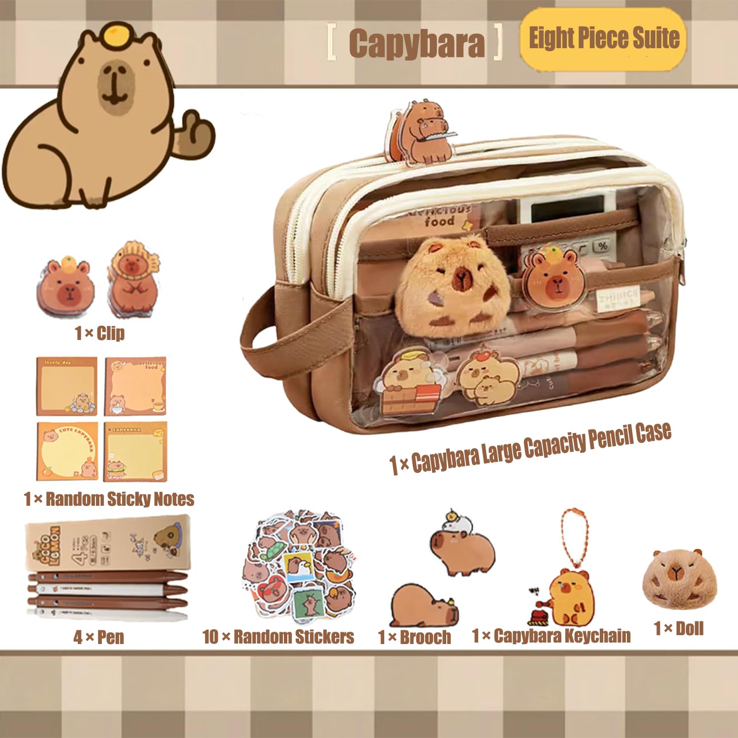 Astuccio Capibara In Peluche - Portamatite Divertente Per Ragazzi E Ragazze - Foto 12