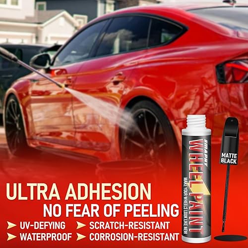 Miniatura 5 de Pintura de retoque de llantas de color negro mate, bolígrafo de pintura de retoque de reparación de arañazos de rueda, acabado esmaltado duradero,