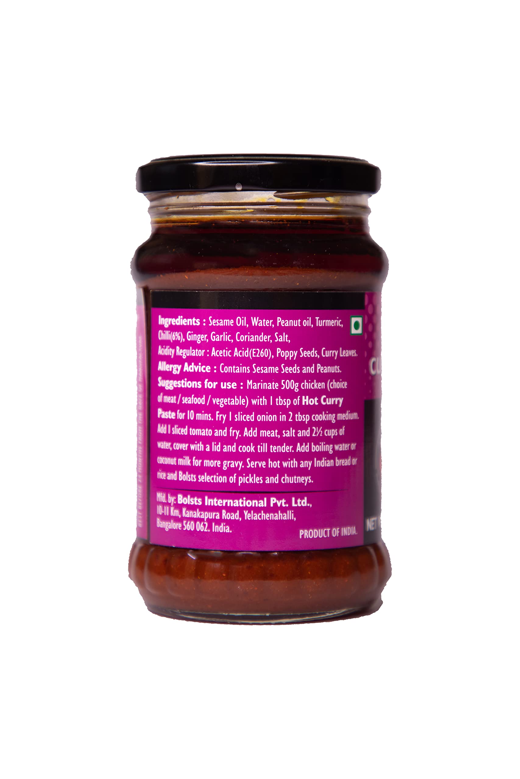 Bolst's Hot Curry Paste Instant Cooking Curry Paste Instant Spice Mix for Flavorful Gravy No Preservatives Homemade Taste 100% Natural Ingredients 280g 1