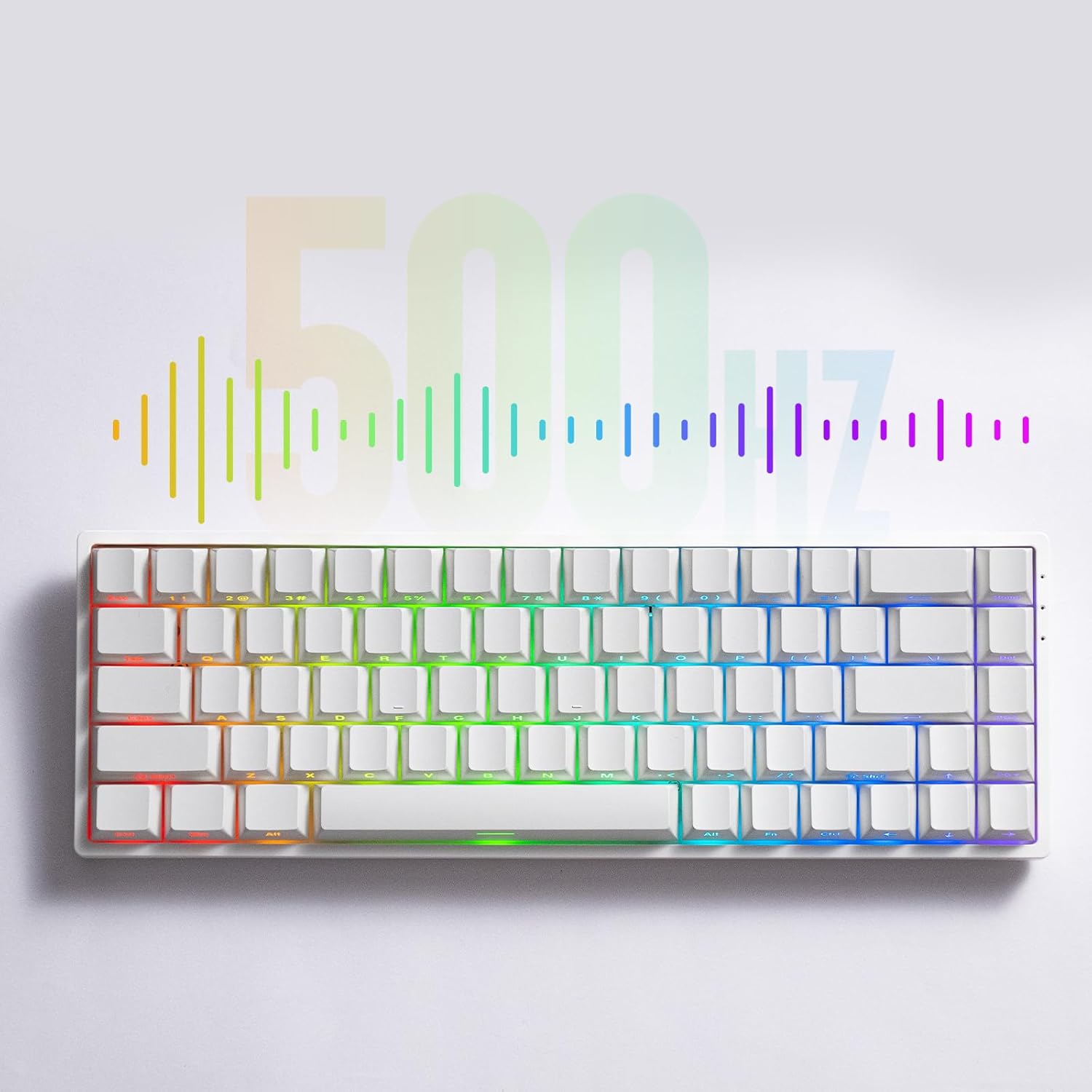 MONSGEEK FUN68 Rapid Trigger Gaming Keyboard 8k SP HE Tri-Mode 65% White Keyboard, Flash Magnetic Switch