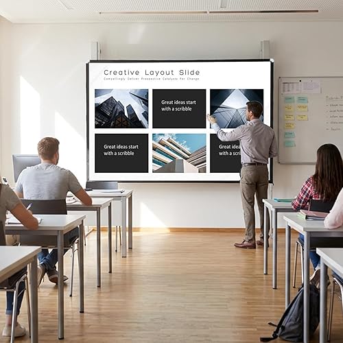 Miniatura 7 de Portable Projector Screen with Stand 100 Inch 169 4K Foldable Movie Screen  FrontRear Projection, Wrinkle-Resistant, with Carry Bag for Home &