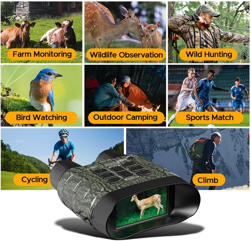 4K Night Vision Goggles, 112MP Night Vision Binoculars for Adults with 3" HD Screen, 12X Zoom, 5000mAh Battery, 10-Level Infrared, 1500ft Range for Wildlife Observation & Security, Gifts for Men Dad