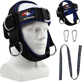 Fitness Neck Head Harness Trainer, Adjustable Chin Strap and Head Harness Strength, Neoprene Neck Exerciser for Weight Lifting, Home and Gym Use