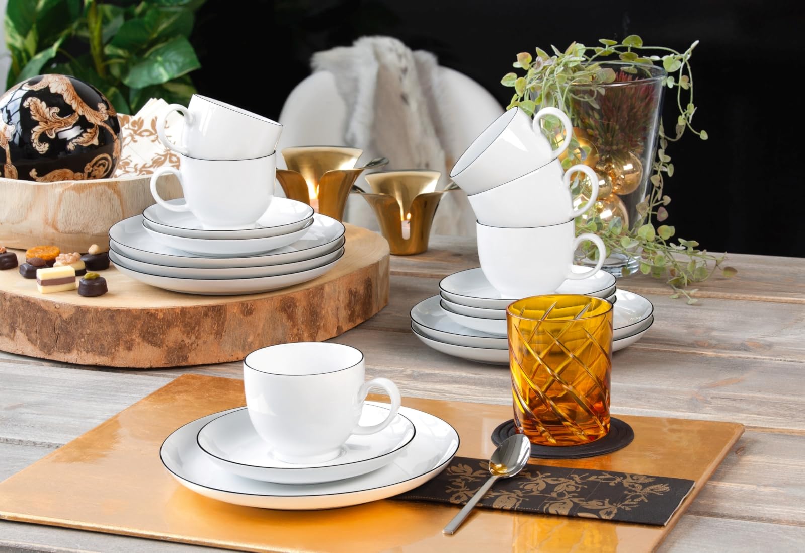 Seltmann Weiden 001.737147 18-częściowy serwis do kawy Lido Black Line