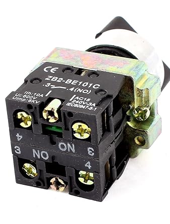 uxcell 22mm Latching 2 NO Three 3-Position Rotary Selector Select Switch ZB2-BE101C