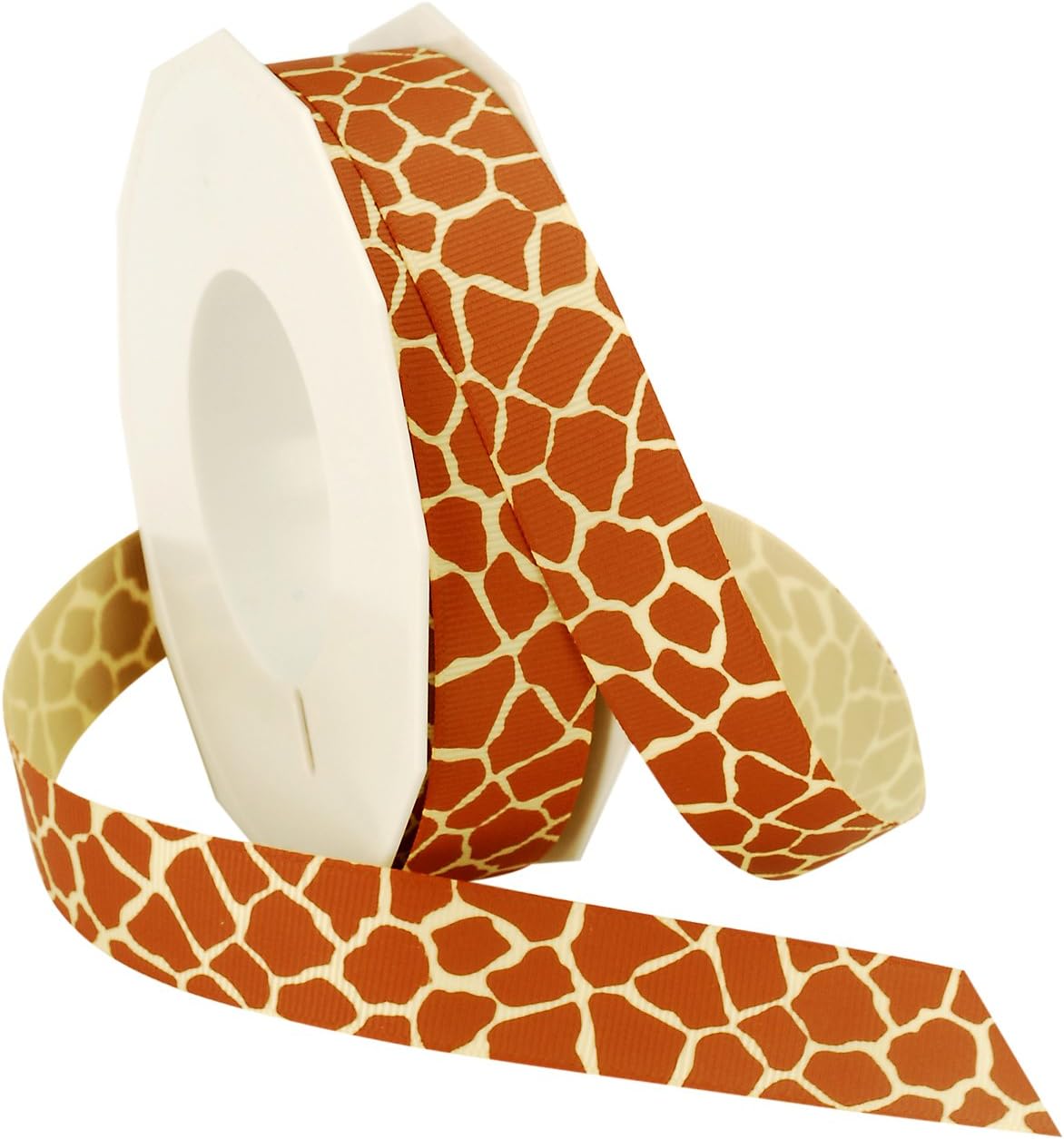 Morex Ribbon Giraffe Grosgrain Ribbons, Animal Print, 1-1/2-Inch by 20-Yard, Natural Brown