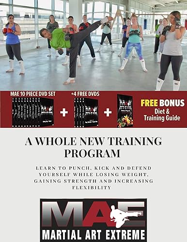 MAE - Juego de DVD del programa de entrenamiento en casa de alta intensidad, combina boxeo, kickboxing, agilidad, velocidad de perforación,