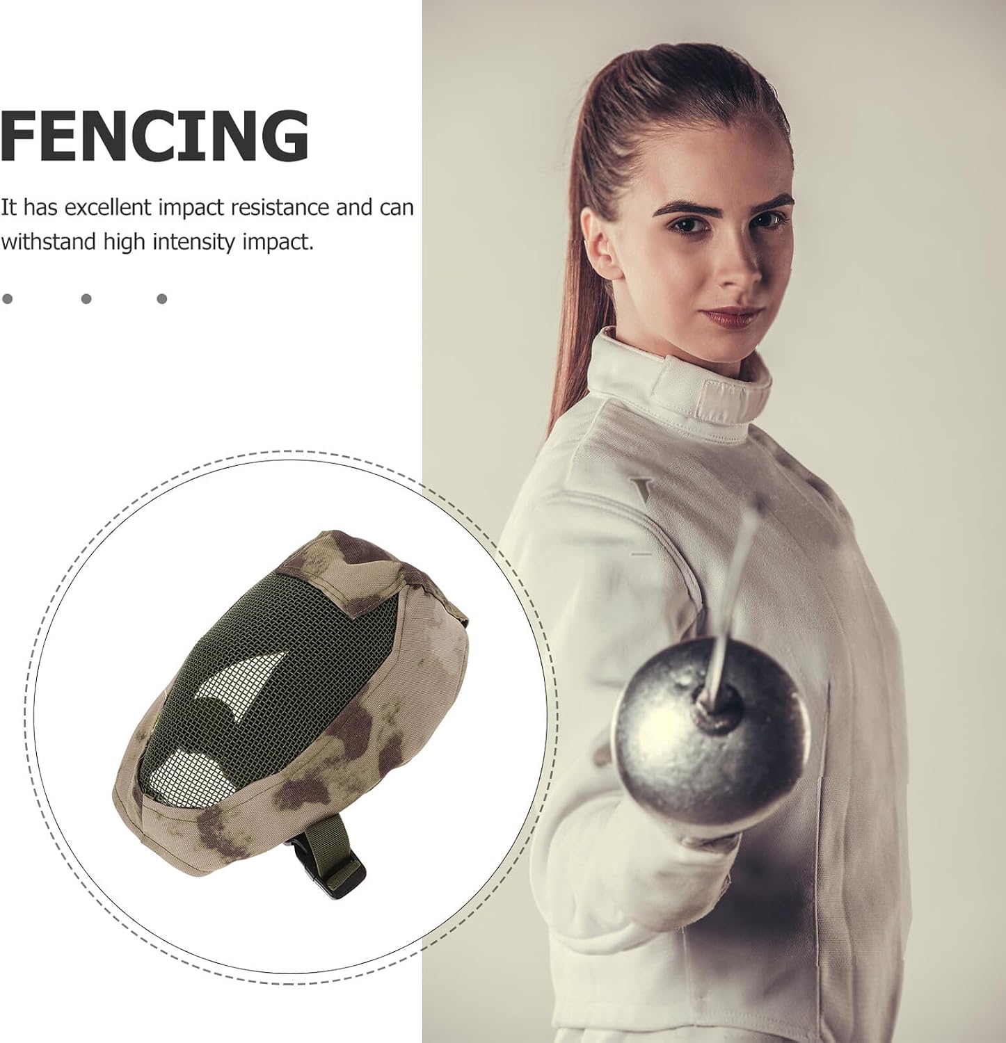 Alipis Adult Fencing Mask Cover Full Face Steel Mesh Breathable Face Guard Protective Gear for Outdoor Fencing and Training