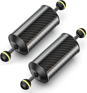 Seafrogs Underwater Float Arm, Carbon Fiber Buoyancy Arm with Dual Ball Mounts for Photography and Video, Compatible with Diving Trays, Video Lights, and Strobes(D60mm/2.36' H224.9mm/8.85')