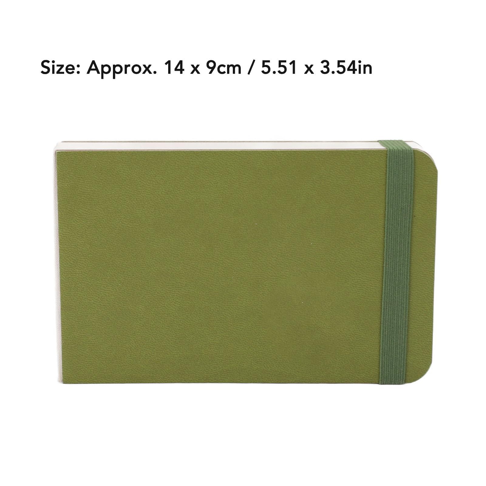 Szkicownik Akwarelowy, 30 Arkuszy, Twarda Oprawa, 14 x 9 cm, 300g/m², Zielony Notes do Rysowania, Malowania i Szkicowania