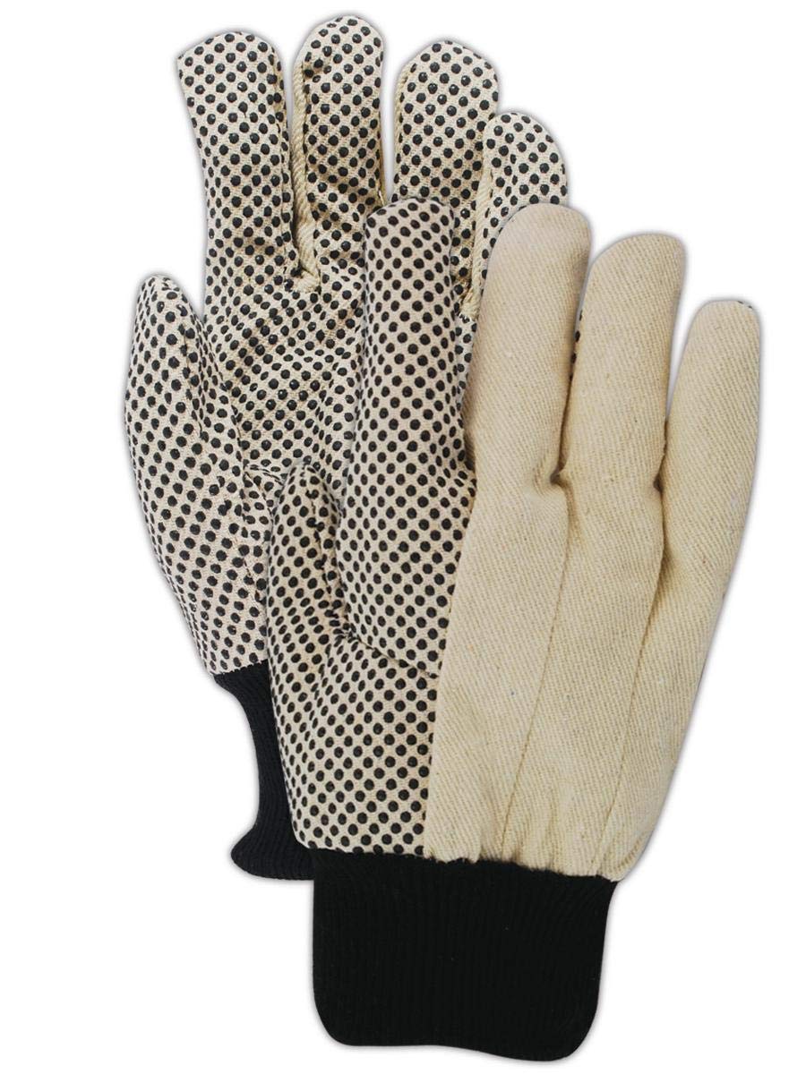 MAGID MultiMaster PVC Dotted Cotton Canvas Chore Gloves, 60 Pairs, Size Men's (Fits Large) (T30P)