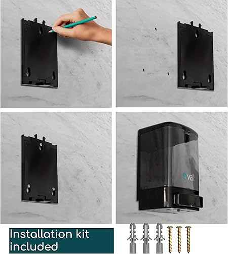 Miniatura 9 de OVAL - Dispensador de jabón de montaje en pared recargable de 33.81 onzas  33.8 fl oz  Paquete de 2 desinfectantes de manos comerciales, dispensador