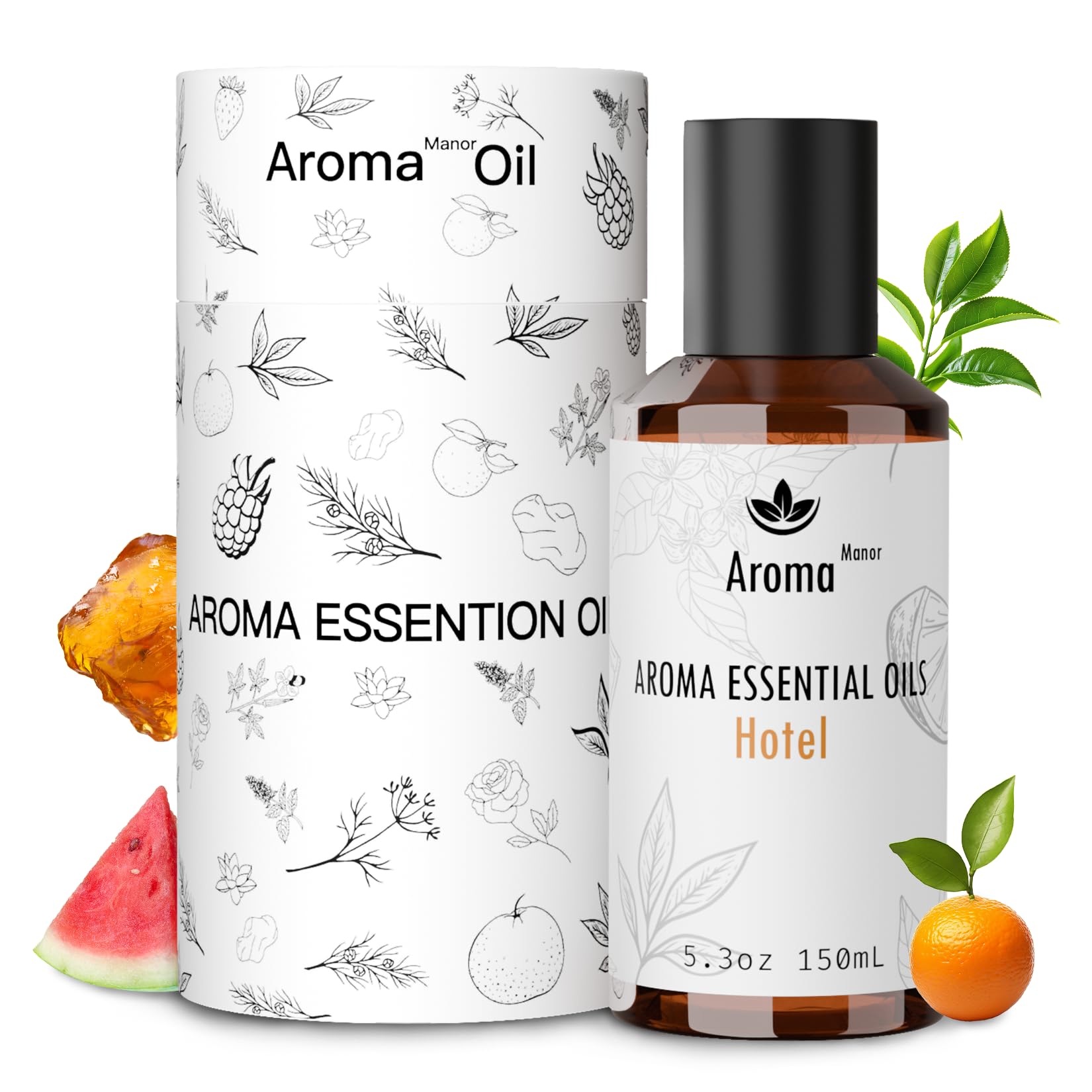 Hotelduft Ätherisches Öl - Hotel Ätherische Öl-Mischung - Luxuriöses, von Hotels inspiriertes Aromatherapie-Diffusoröl für Zuhause - Clementine, Grüner Tee, Sandelholz - für Diffusor, Luftbefeuchter,
