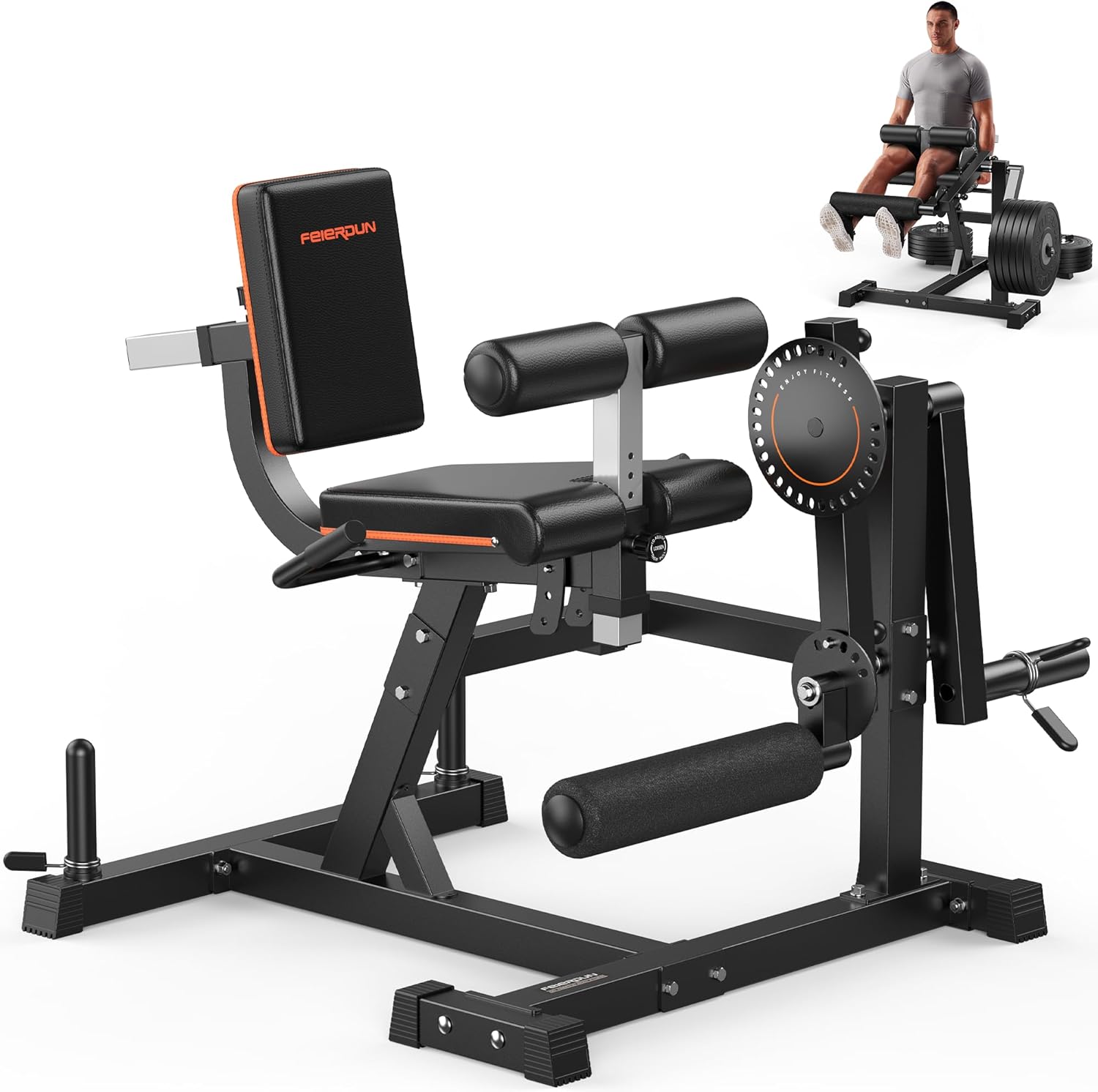 FEIERDUN Leg Extension Curl Machine, Leg Extension Machine for Lower Body Workouts, Adjustable Leg Curl Machine with Exercise Bench, Home Gym Weight Machine