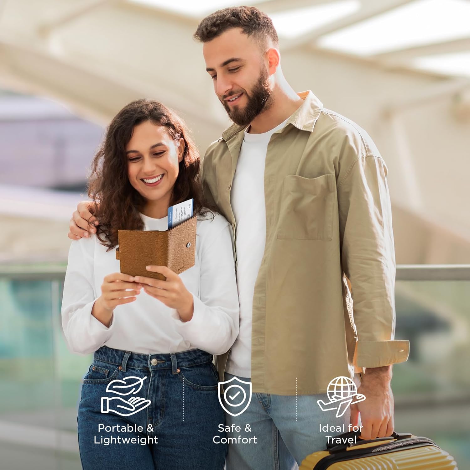 VULKIT Leather Passport Travel Wallet for 2 Passports Pocket Slim Double Passport Holder RFID Blocking with ID Window for Women or Men - Image 7