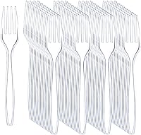 Liacere 360 Pack Clear Plastic Forks - BPA-Free Heavy Duty 6.7" Disposable Cutlery for Parties, Restaurants & Family Meals