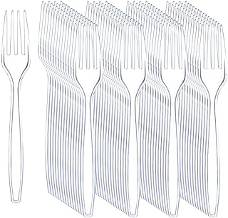 Liacere 360Pcs Clear Plastic Forks -Disposable Plastic Forks BPA-Free, 6.7-inch Heavy Duty Clear Disposable Cutlery, Suitable for Parties and Restaurants, Perfection at the Tip of Your Fork