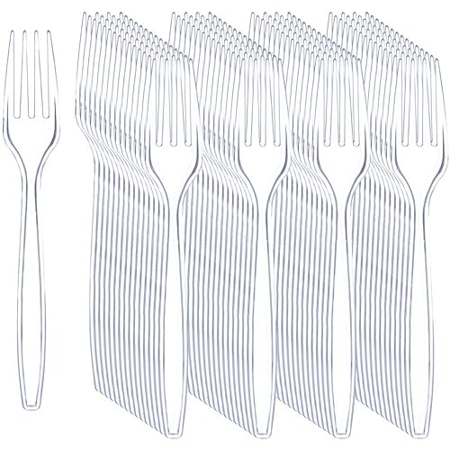 Liacere 360Pcs Clear Plastic Forks -Disposable Plastic Forks BPA-Free, 6.7-inch Heavy Duty Clear Disposable Cutlery, Suitable for Parties and Restaurants, Perfection at the Tip of Your Fork