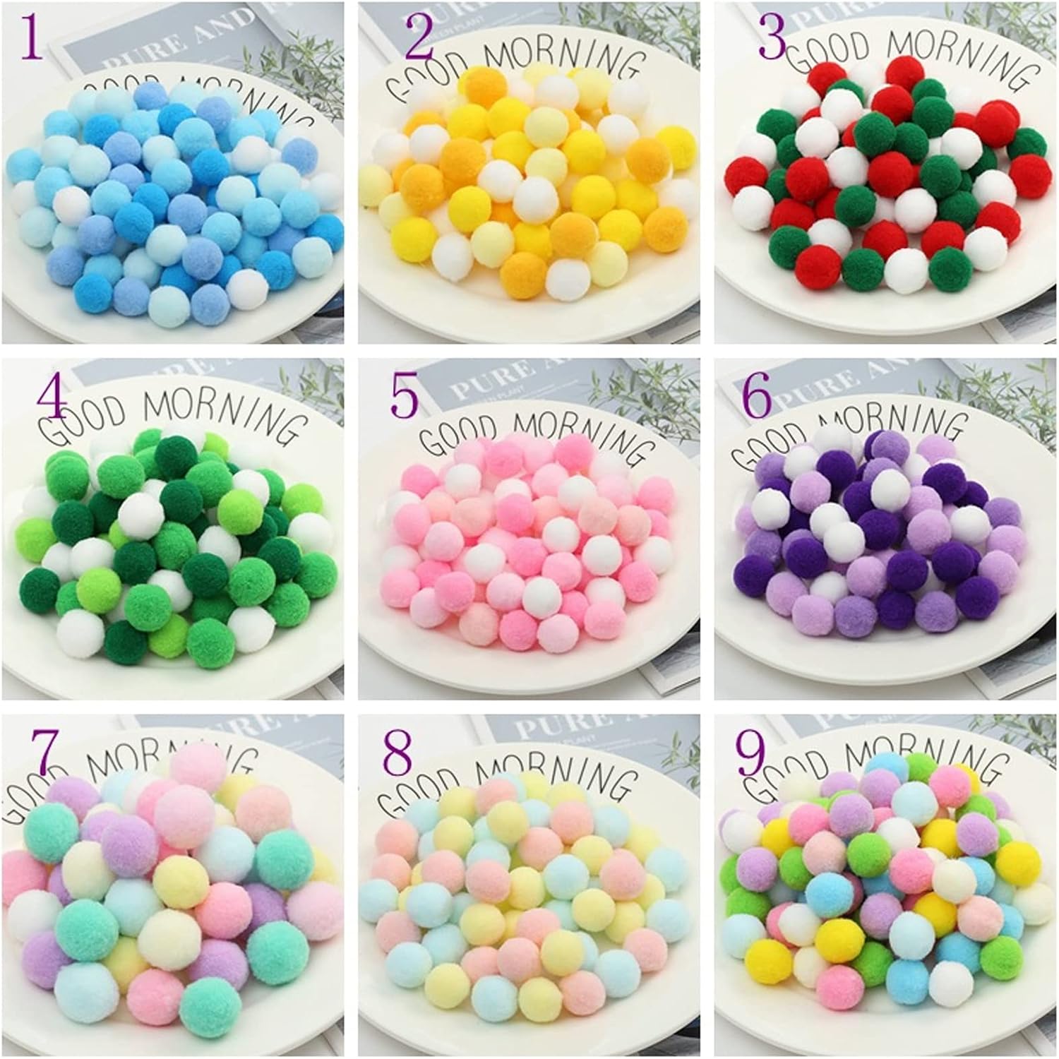 1000 Pieces 1 Inch Craft Pom Poms, Christmas Fuzzy Pompom Puff Balls, Small Pom Pom Balls for DIY Arts, Crafts Projects, Christmas Home Decorations (C17-Royal Blue)
