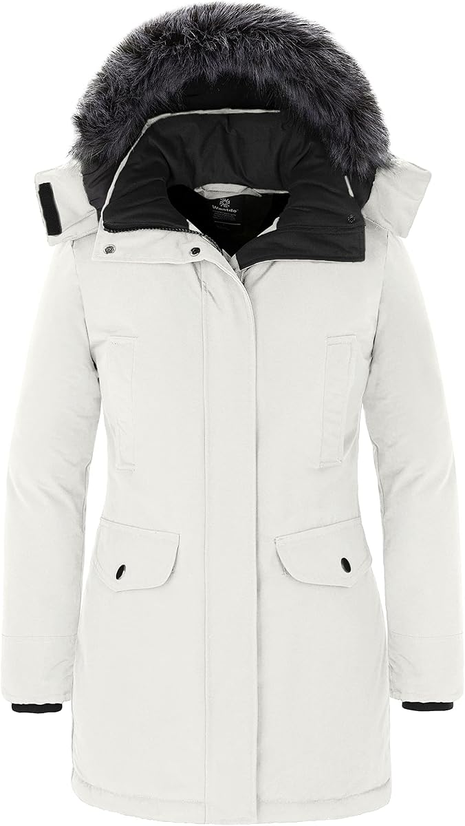 Abrigo largo de invierno para mujer, chaqueta gruesa acolchada, parka con capucha de piel sintética