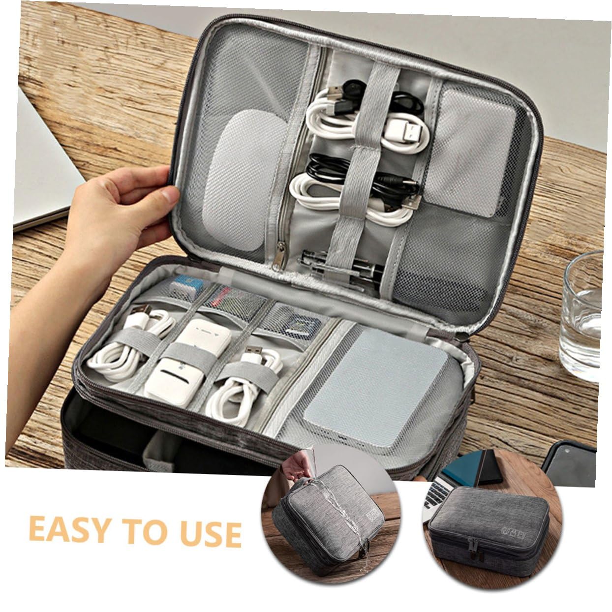 OSALADI 3piezas Bolsa De Almacenamiento De Cables Portátil Organizador De Cargadores y Accesorios Electrónicos para Gran Capacidad y Diseño Práctico para y Cables USB