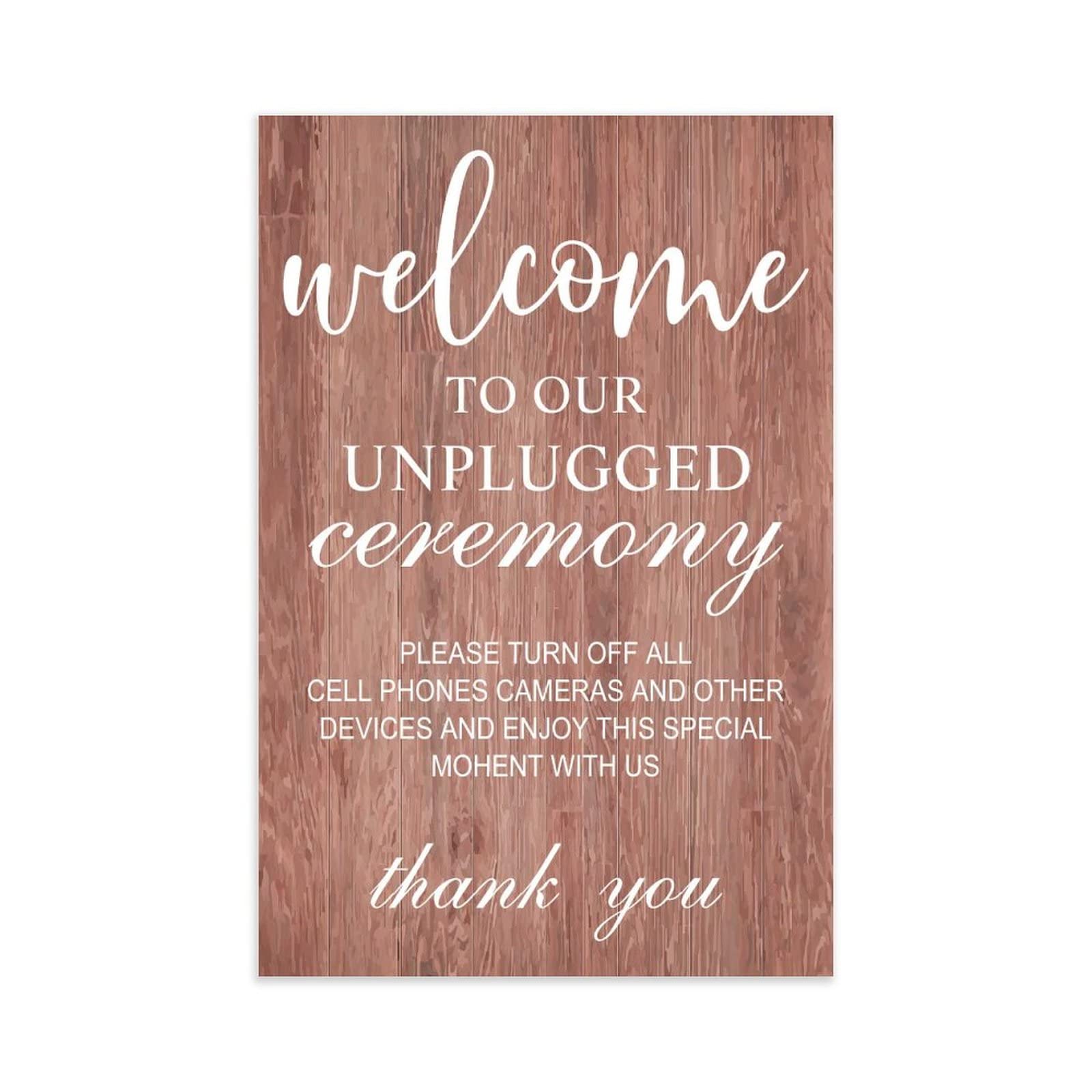 Panneau de bienvenue pour mariage non branché pour cérémonie de mariage - Panneau rustique pour cérémonie de mariage - Panneau en bois - 30 x 20 cm