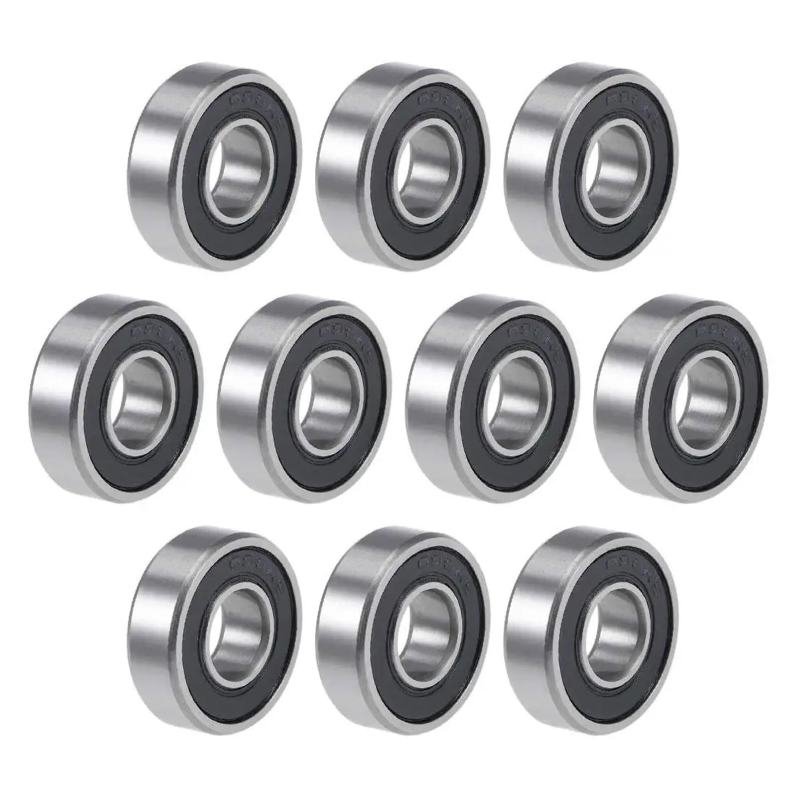 Lot de 10 roulements à billes à rainure profonde 688rs 684 685 686 687 688 689 ZZ RS 2RS 2RS - Roulements d'étanchéité en caoutchouc pour patins à roulettes de longboard (2RS noir, 689 9 x 17 x 5 mm