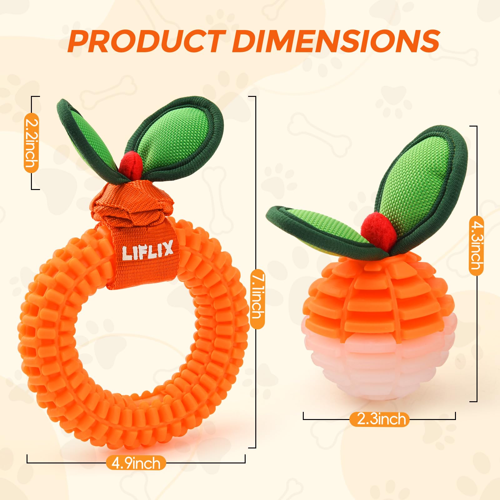 LIFLIX 2-Pack Durable Dog Teeth Cleaning Toys - Image 2