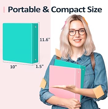 BinderX 3 Ring Binder 1 Inch, 1 Clear View Binder, Olive Green, Letter/ A4
