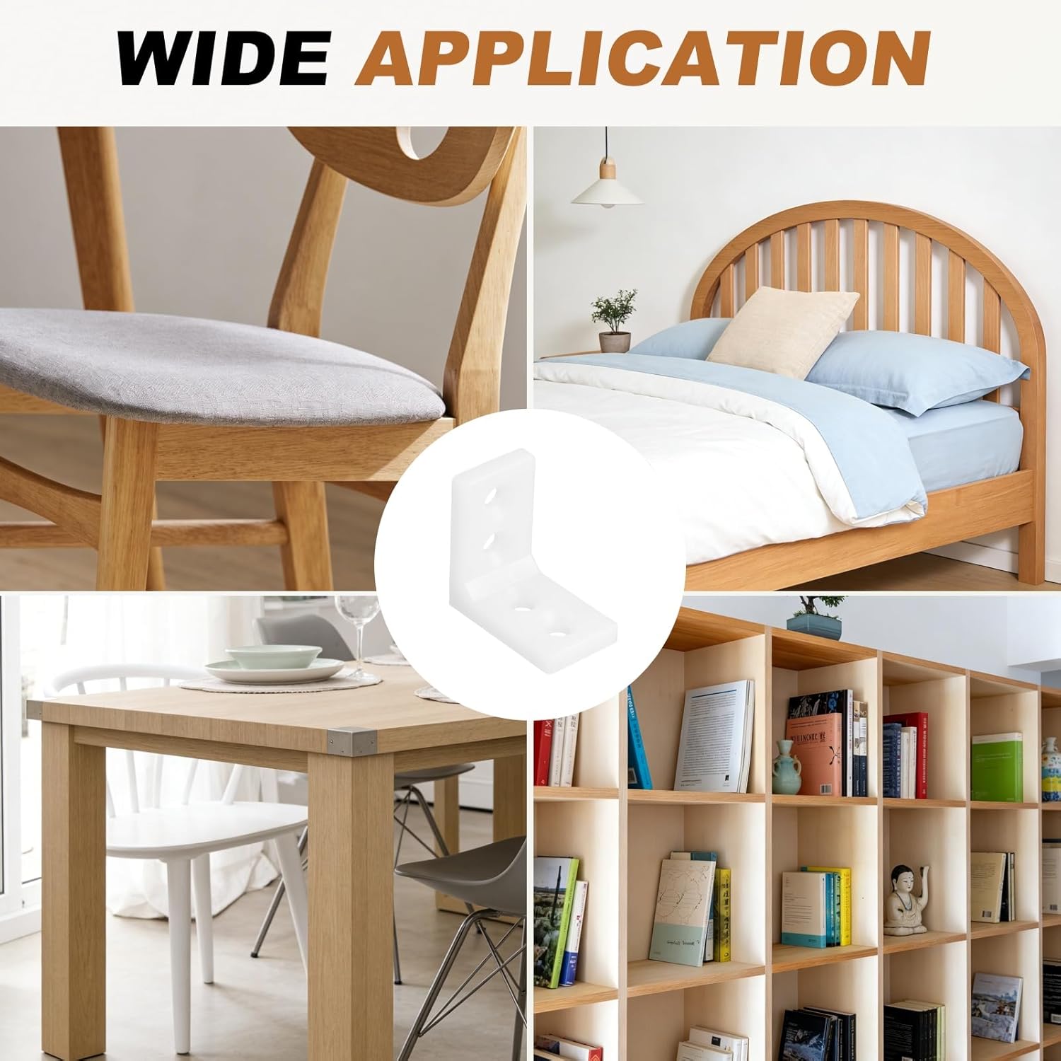 uxcell 16 Pcs Plastic Shelf Support Peg, Right Angle Bracket, 1.1"x 0.67"x 1.1" L Shape Shelf Bracket with Screws for Wooden Frame Shelves Furniture