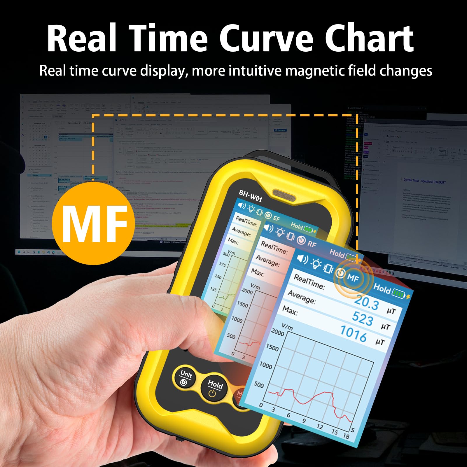 3-in-1 EMF-meter 5Hz-6GHz draagbare oplaadbare elektromagnetische 3-in-1 EMF-meter 5Hz-6GHz draagbare oplaadbare elektromagnetische