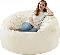 Vista 31 de Silla de Puf de 3 pies, Sillas de Puf Cómodas con Relleno de Espuma Viscoelástica, Sofá de Puf Esponjoso con Funda de Terciopelo Holandés, Sillas