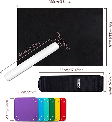 Miniatura 4 de Lavievert Tapete enrollable para rompecabezas con 6 bandejas de clasificación de colores, almacena y transporta rompecabezas de hasta 2000 piezas,