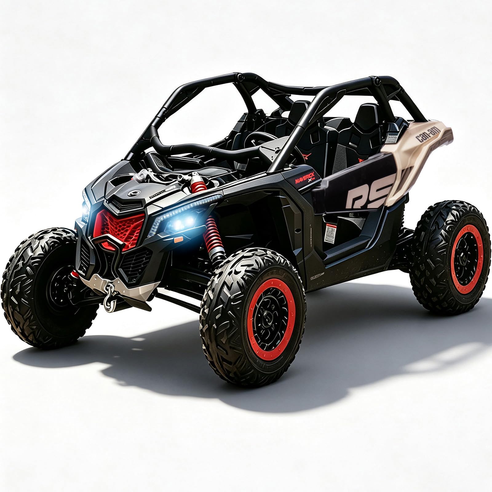 Licensed Can-Am Maverickx3 24V Ride on Kids UTV 2 Seater, 4x200W, Black