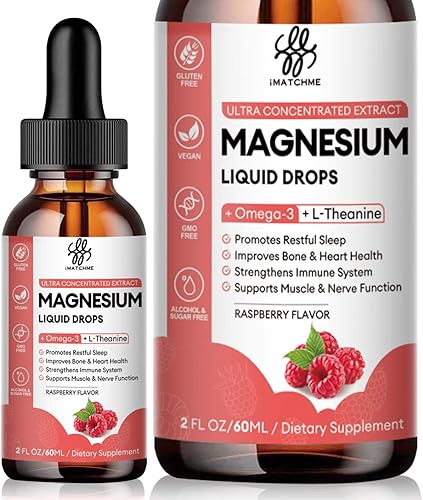 Calm - Gota líquida de magnesio con glicinato de magnesio, citrato, óxido y taurato para hueso, corazón, músculo, sistema inmunológico, energía,