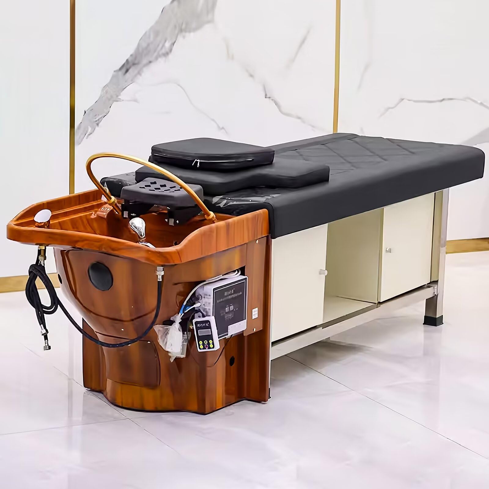 Lettino massaggiante per shampoo, attrezzatura per spa per la testa per