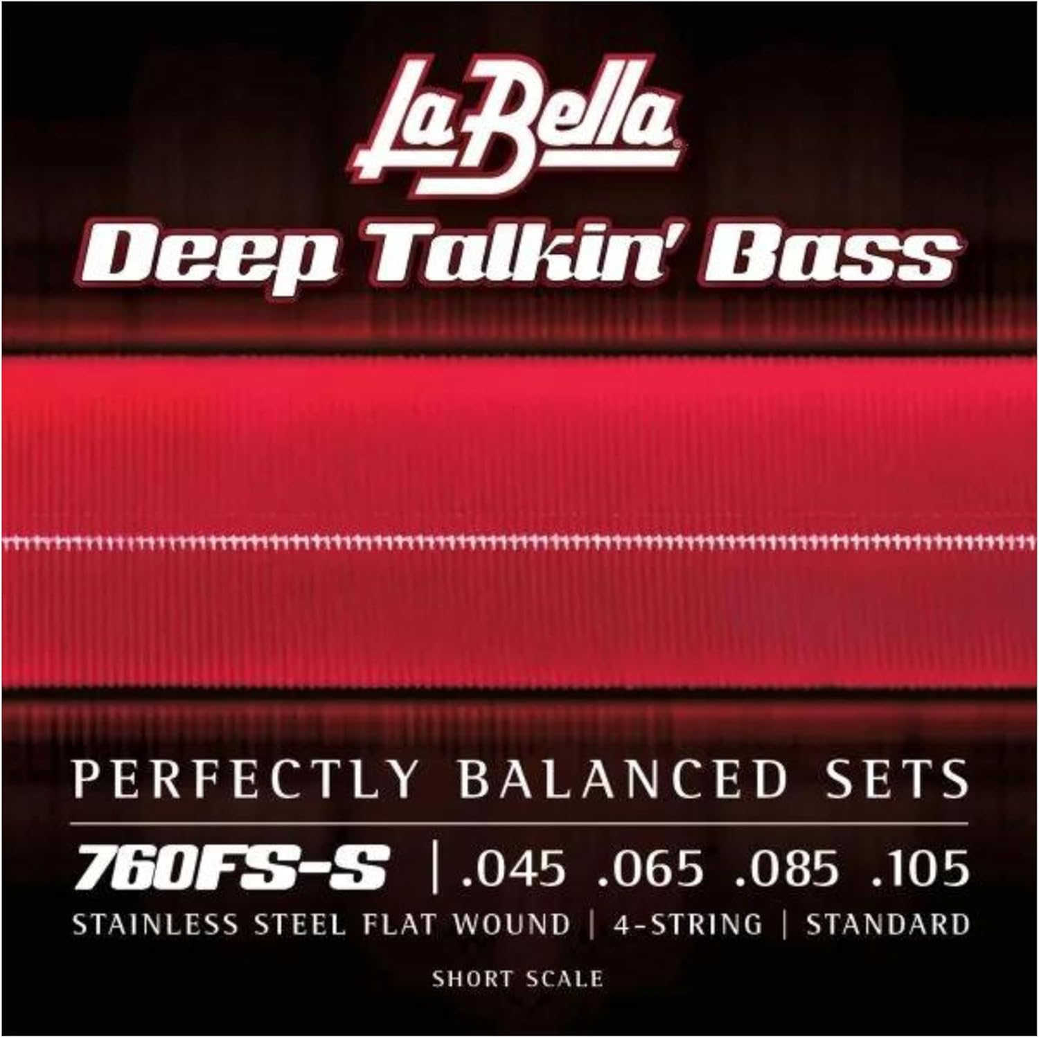 La Bella 760FS-S Deep Talkin' Stainless Steel Flat Wound - Standard Short Scale Bass Guitar Strings 45-105