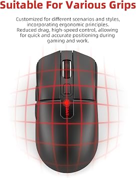 FIREBAT Wired Gaming Mouse for Computer and Laptop, 7200 DPI, RGB, 6 Buttons, 4 Light Modes, USB Corded Optical Mouse, Right or Left Hand Use, Black, X4 Model