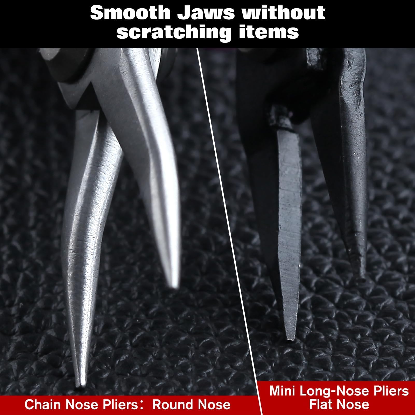 SPEEDWOX 4.5 Inch Mini Long-Nose Pliers for Jewelry Making with Smooth Jaws Chain Nose Pliers, Red, 4.5" Chain Nose - Image 3
