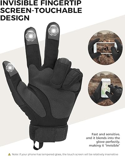 Miniatura 3 de KEMIMOTO Guantes tácticos para hombres, guantes de motocicleta con pantalla táctil con carcasa dura y acolchado de palma para deportes al aire