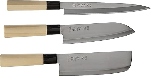 Happy hskn-3kn01de ventas Conjunto de 3de cuchillos para Chef de sushi japonés sashimi-santoku-nakiriCuchillo